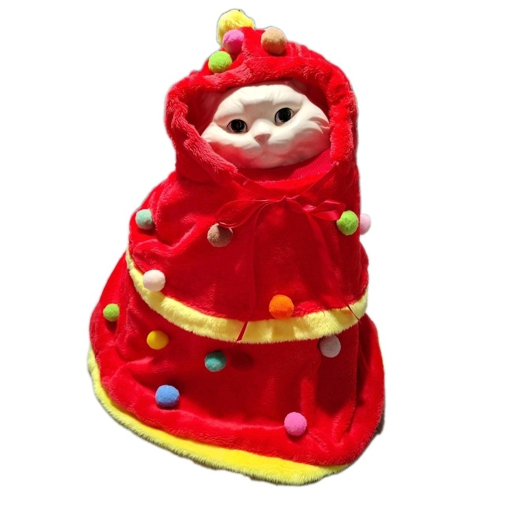Kuoser Dog Costume‎ L Red Christmas Shawl And Hat Holiday Fun Soft Comfort